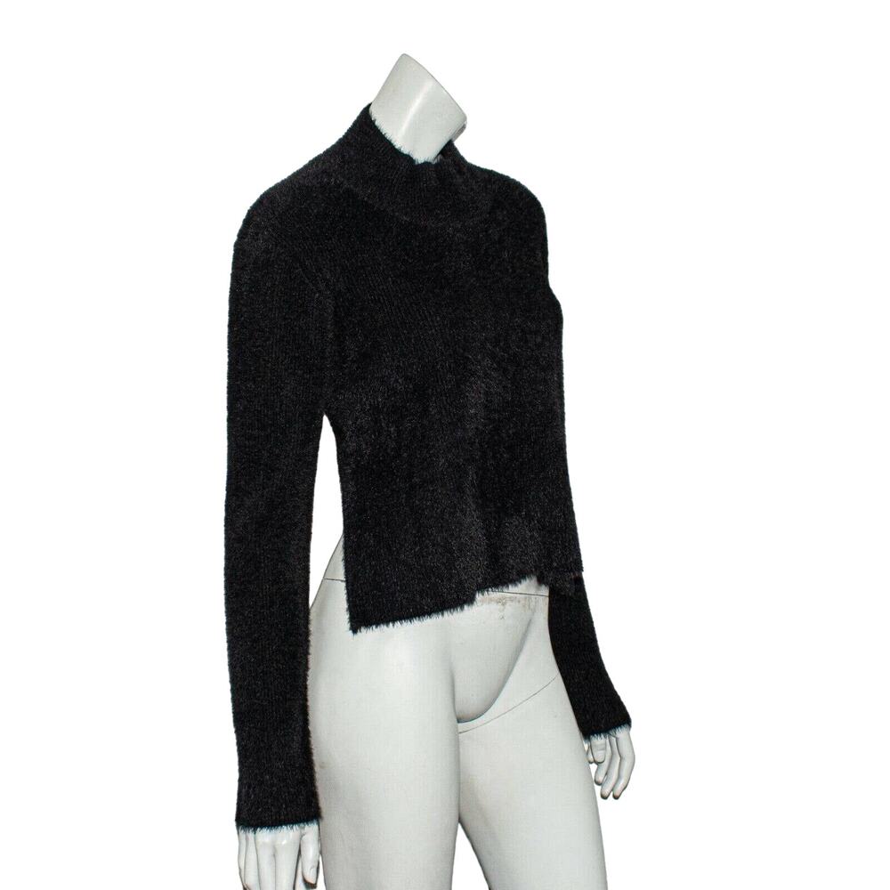 H:OURS x Revolve Bree Sweater Open Back Fuzzy Knit Fabric Size Large